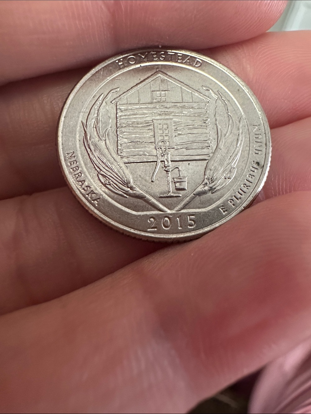 2015 Nebraska State Quarter - Silver Tone Coin